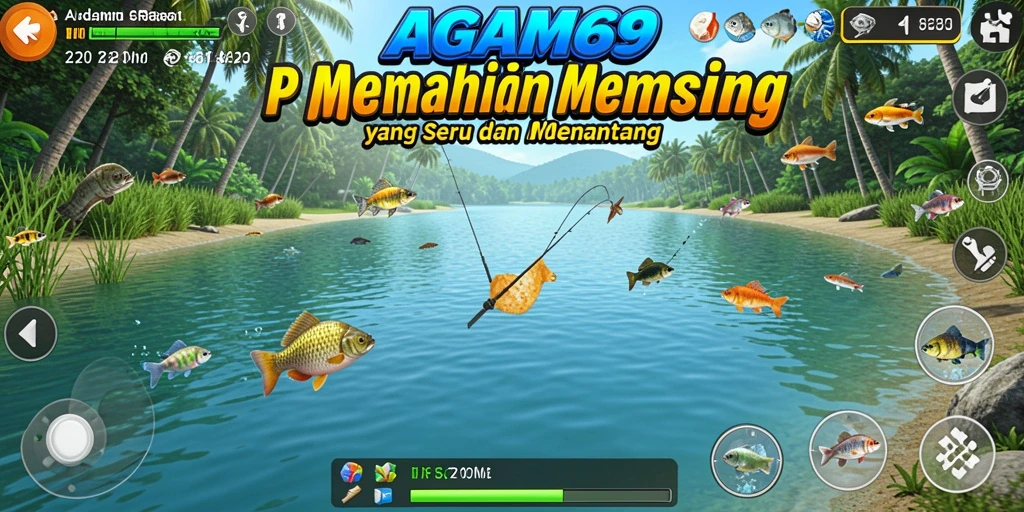 Tampilan gameplay AGAM69 yang menampilkan aksi memancing seru.