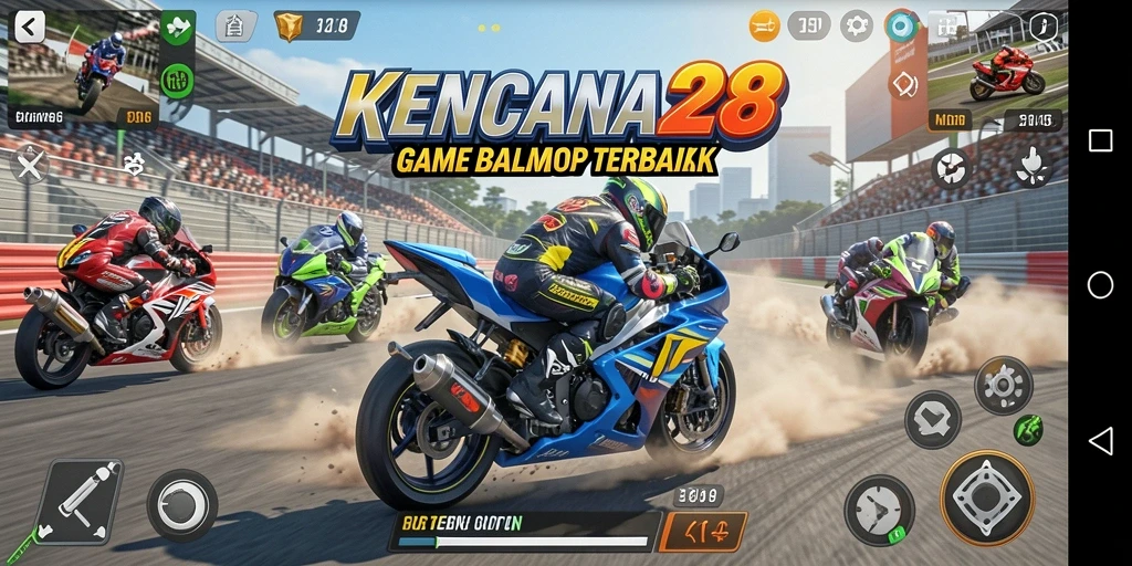 Gameplay seru dengan balapan motor yang menegangkan di KENCANA28.