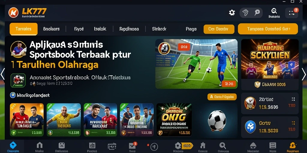 Screenshot LK777 menampilkan tampilan antarmuka taruhan olahraga yang menarik.