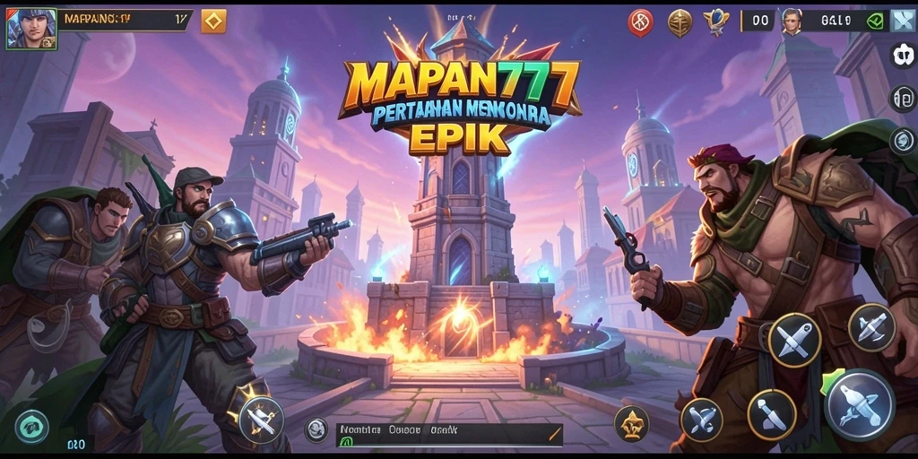 Screenshot utama MAPAN777 menampilkan aksi pertahanan menara yang mendebarkan.