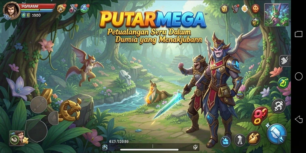 Tampilan gameplay PUTARMEGA yang menarik dengan petualangan penuh tantangan.