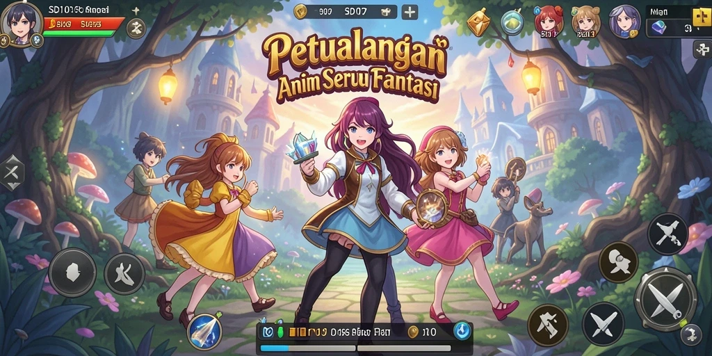 Tampilan gameplay seru di dunia Anime yang penuh petualangan.